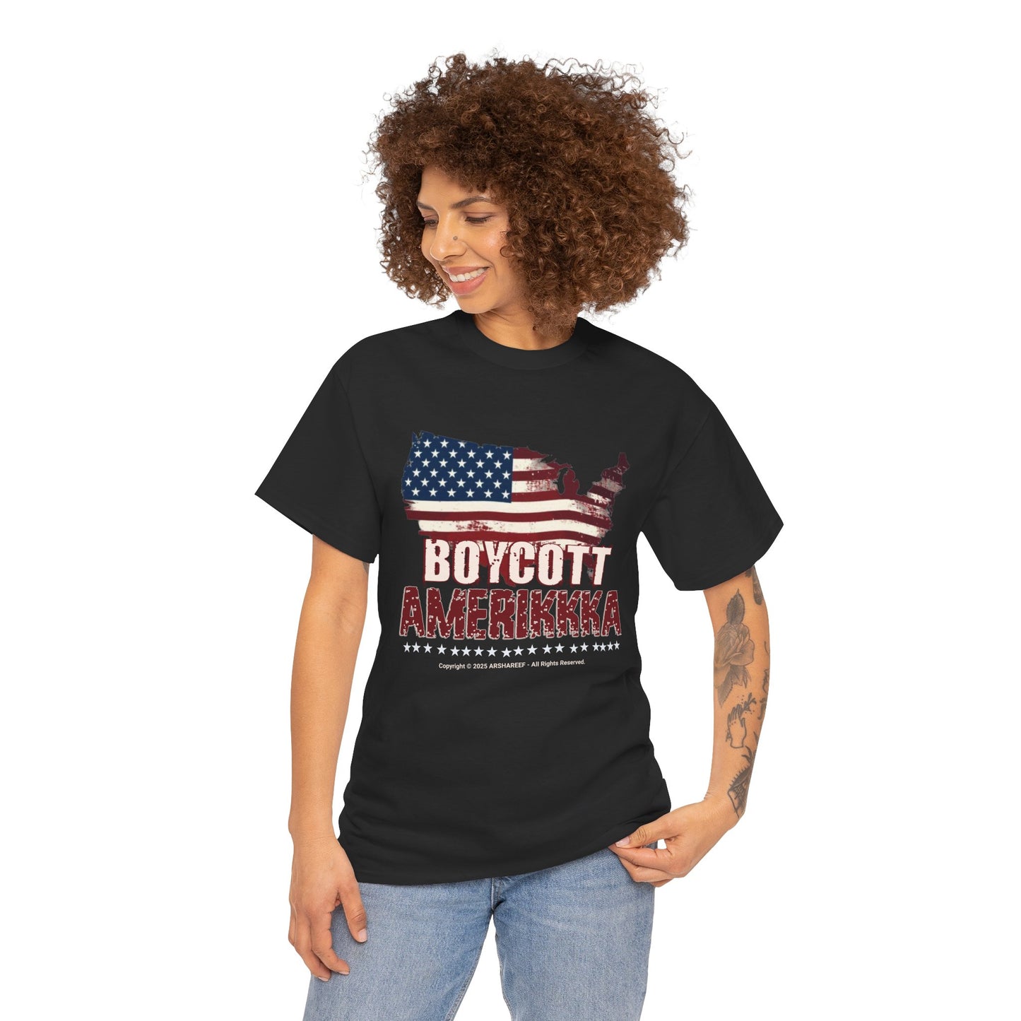 BOYCOTT AMERIKKKA Unisex Heavy Cotton Patriotic Statement Shirt