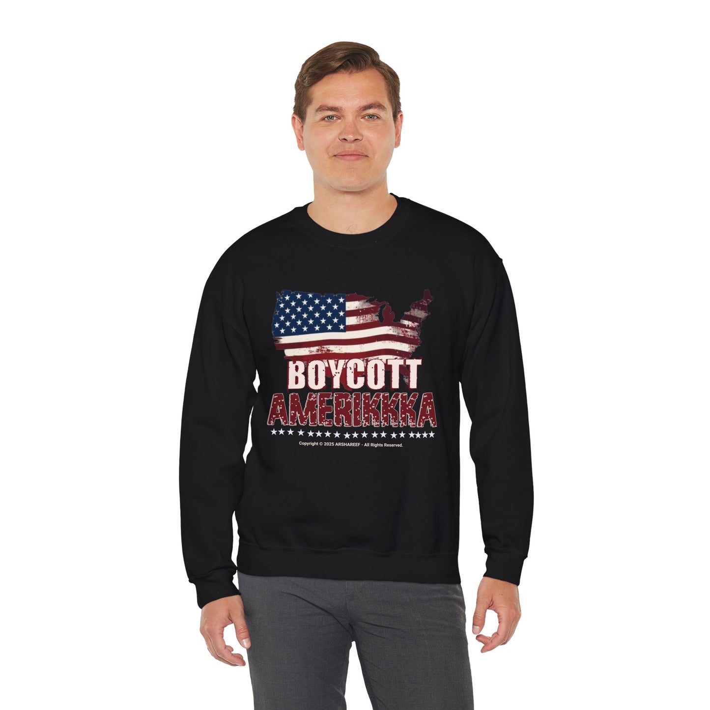 BOYCOTT AMERIKKKA Unisex Empowerment Crewneck Sweatshirt