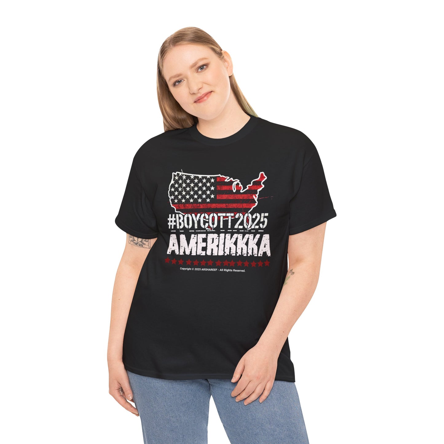 #Boycott2025 Amerikkka Unisex Heavy Cotton Statement Shirt for Activists and Freedom Seekers