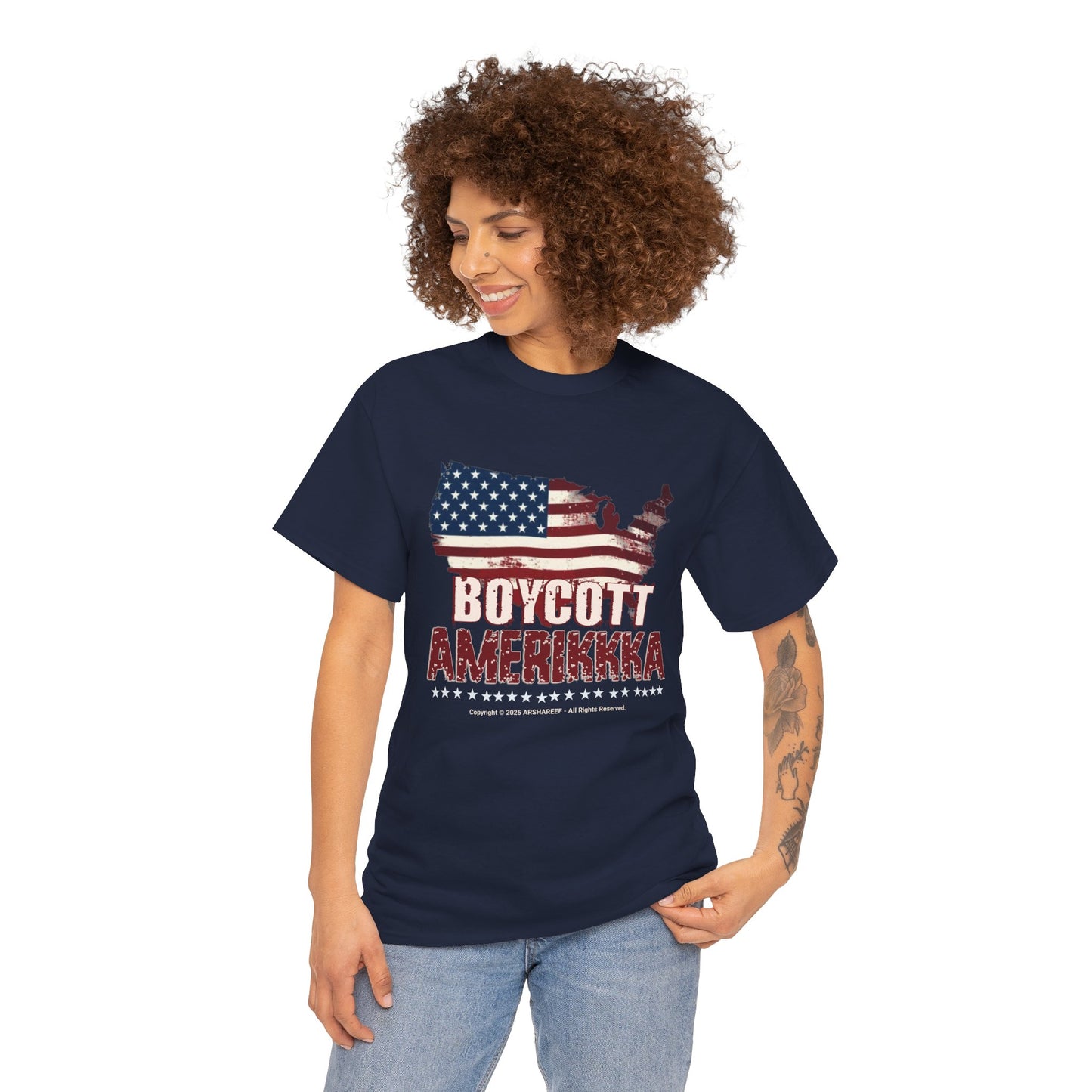 BOYCOTT AMERIKKKA Unisex Heavy Cotton Patriotic Statement Shirt