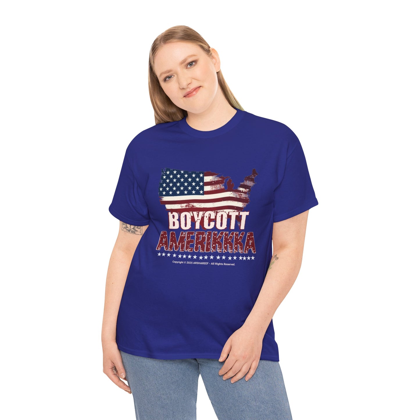 BOYCOTT AMERIKKKA Unisex Heavy Cotton Patriotic Statement Shirt