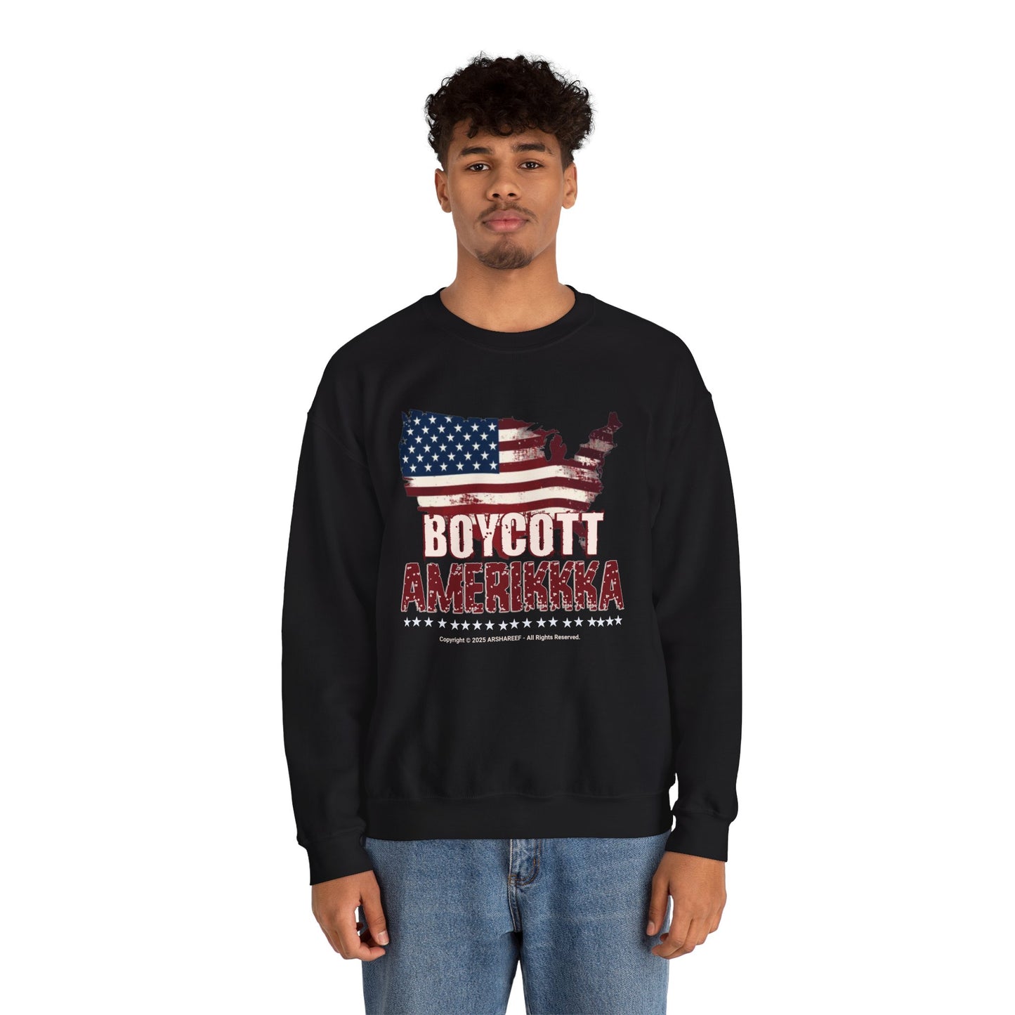 BOYCOTT AMERIKKKA Unisex Empowerment Crewneck Sweatshirt