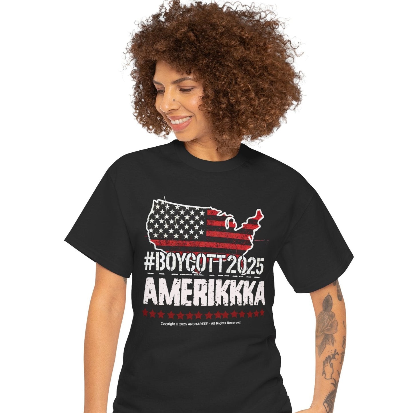 #Boycott2025 Amerikkka Unisex Heavy Cotton Statement Shirt for Activists and Freedom Seekers