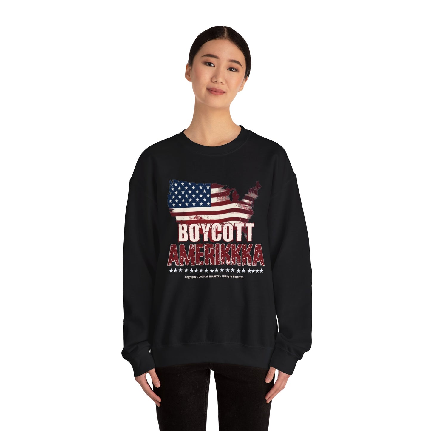 BOYCOTT AMERIKKKA Unisex Empowerment Crewneck Sweatshirt