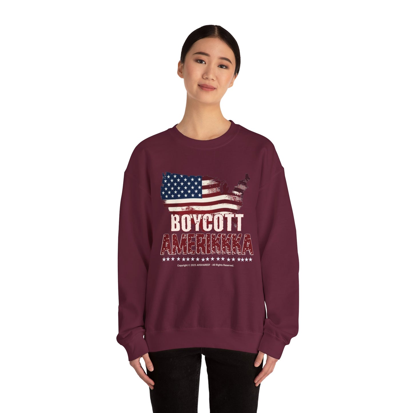 BOYCOTT AMERIKKKA Unisex Empowerment Crewneck Sweatshirt