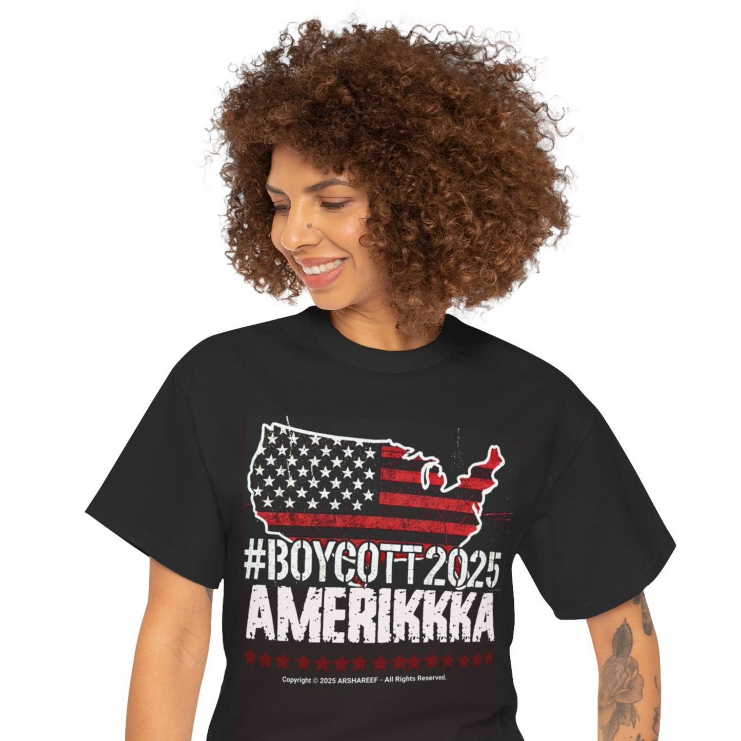 #Boycott2025 Amerikkka Unisex Heavy Cotton Statement Shirt for Activists and Freedom Seekers